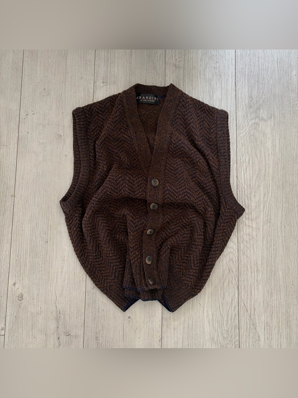 Vintage Brandini Herringbone Knit Vest